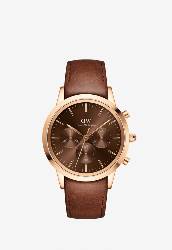 DANIEL WELLINTON Iconic Chronograph St Mawes Amber RG -Men