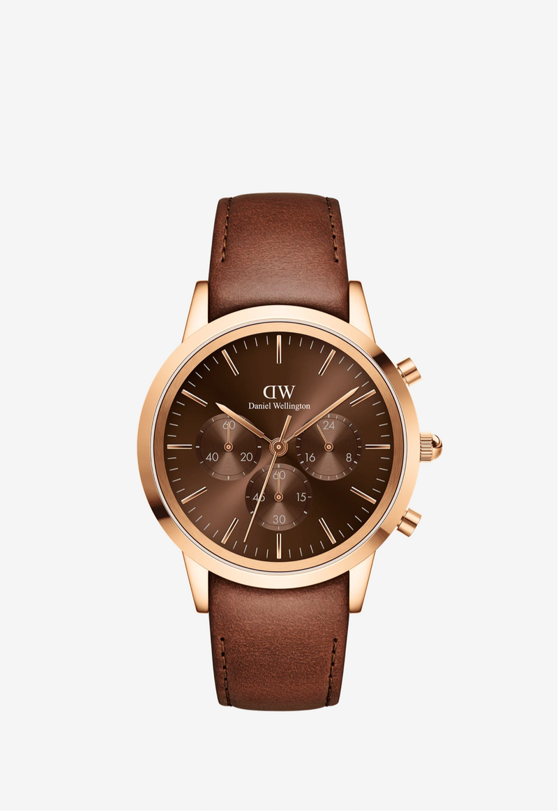 DANIEL WELLINTON Iconic Chronograph St Mawes Amber RG -Men