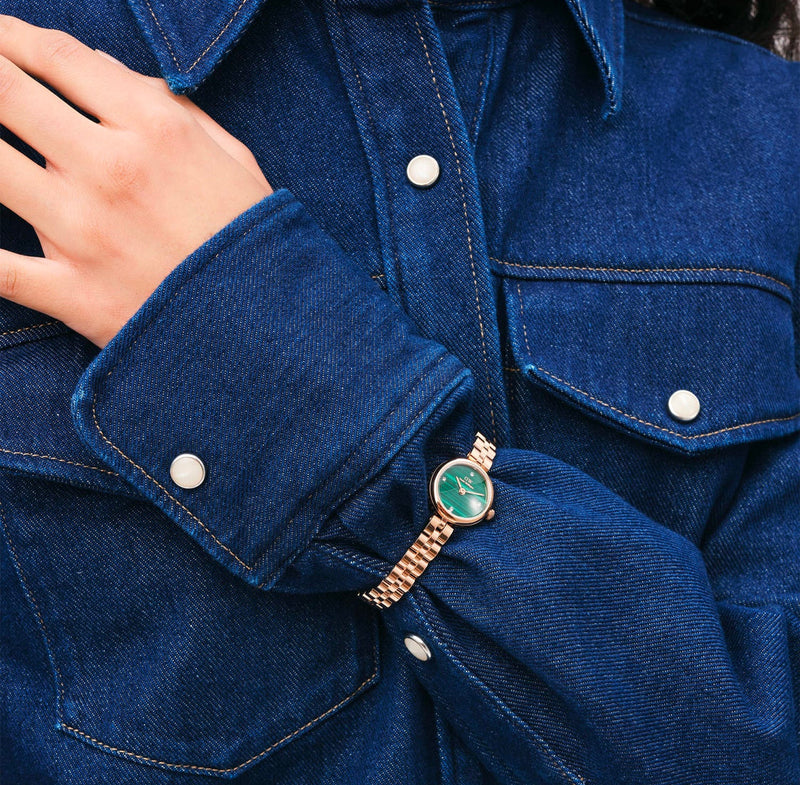 DANIEL WELLINTON Elan Lumine Malachite Rose Gold