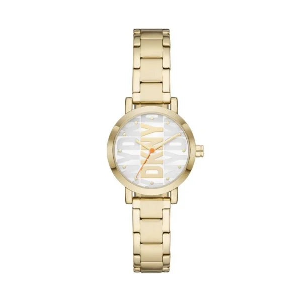 DKNY Soho Three-Hand Gold-Tone Stainless Steel Watch