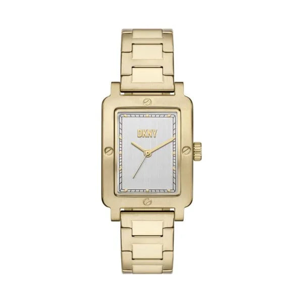 DKNY Women's City Rivet Three-Hand, Gold-Tone Stainless Steel Watch