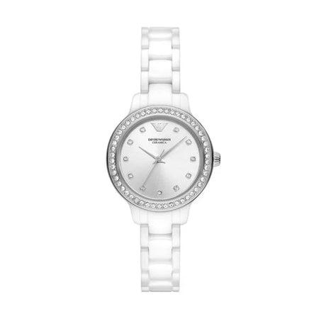 Emporio Armani Women's Three-Hand White Ceramic Watch