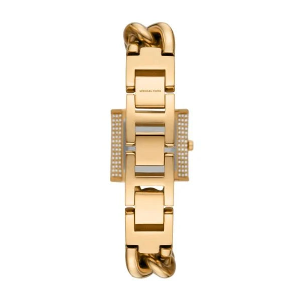 Michael Kors MK Chain Lock Three-Hand Gold-Tone Stainless Steel Watch
