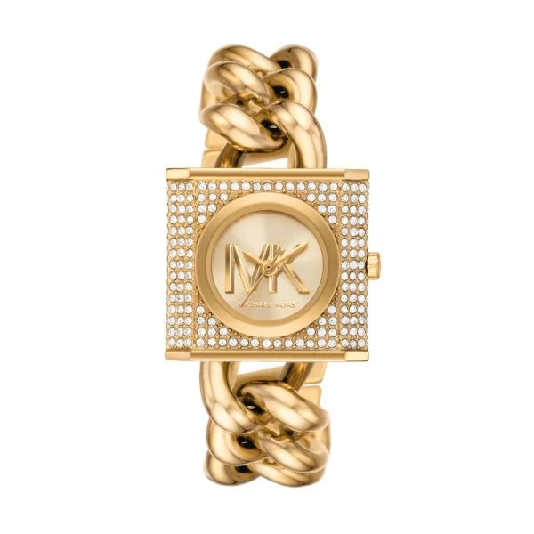 Michael Kors MK Chain Lock Three-Hand Gold-Tone Stainless Steel Watch