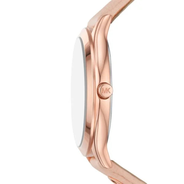 Michael Kors Slim Runway Three-Hand Blush Leather Watch