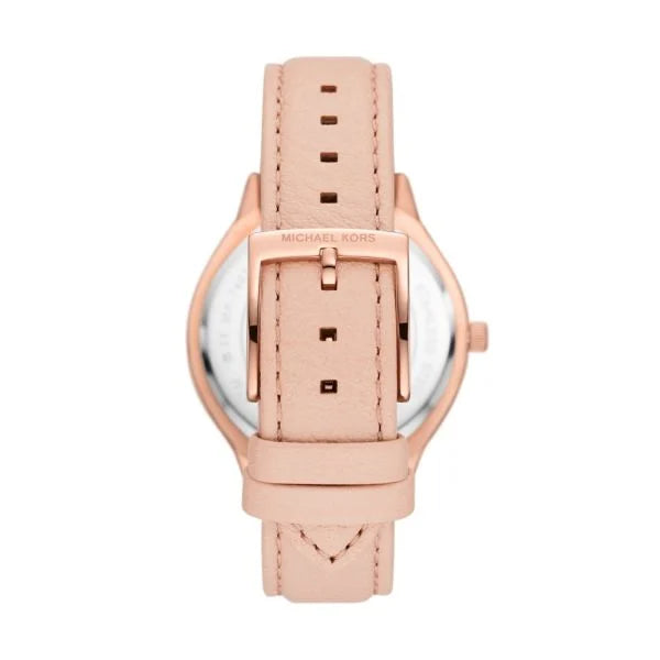Michael Kors Slim Runway Three-Hand Blush Leather Watch