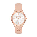 Michael Kors Slim Runway Three-Hand Blush Leather Watch