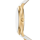 Michael Kors Slim Runway Three-Hand White Leather Watch