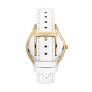 Michael Kors Slim Runway Three-Hand White Leather Watch