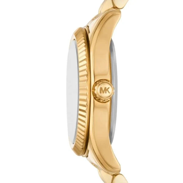 Michael Kors Women's Lexington Three-Hand, Gold-Tone Stainless Steel Watch