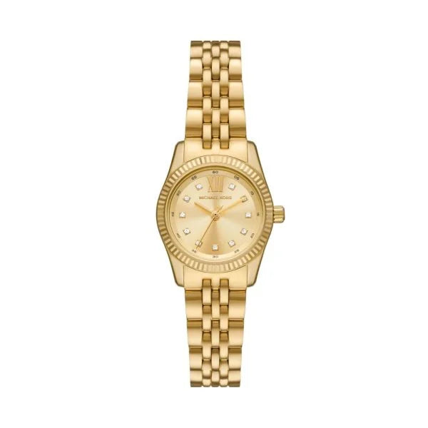Michael Kors Women's Lexington Three-Hand, Gold-Tone Stainless Steel Watch